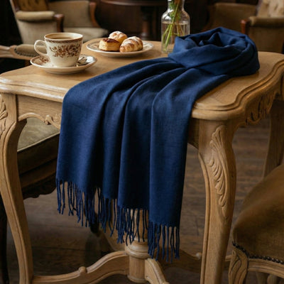 Great Natural Alpaca 100% Baby Alpaca scarf navy blue colour