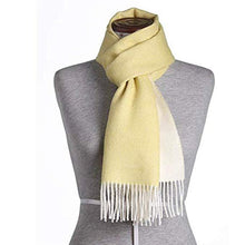 Load image into Gallery viewer, Great Natural Alpaca 100% baby alpaca scarf, yellow-white colour - GreatNaturalAlpaca