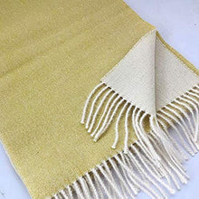 Load image into Gallery viewer, Great Natural Alpaca 100% baby alpaca scarf, yellow-white colour - GreatNaturalAlpaca