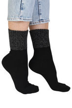 Load image into Gallery viewer, ALPACA WOOL black socks with a glittery edge