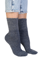 Load image into Gallery viewer, ALPACA WOOL blue socks with a sparkling edge