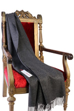 Load image into Gallery viewer, Alpaca wool dark gray plaid - GreatNaturalAlpaca