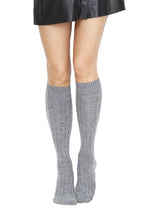 Load image into Gallery viewer, Alpaca wool grey knee highs