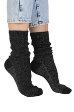 Load image into Gallery viewer, ALPACA WOOL black sparkly socks