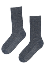 Load image into Gallery viewer, ALPACA WOOL blue glittery socks