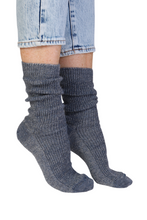 Load image into Gallery viewer, ALPACA WOOL blue glittery socks