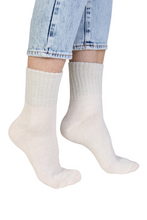 Load image into Gallery viewer, ALPACA WOOL white socks with a glittery edge