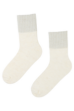 Load image into Gallery viewer, ALPACA WOOL white socks with a glittery edge