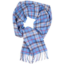 Load image into Gallery viewer, Alpaca wool blue checkered scarf - GreatNaturalAlpaca