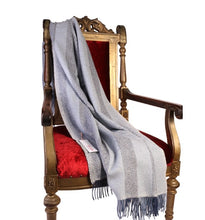 Load image into Gallery viewer, Alpaca wool blue herringbone patterned plaid - GreatNaturalAlpaca