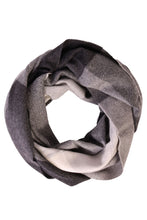 Load image into Gallery viewer, Alpaca wool black-gray checked big scarf - GreatNaturalAlpaca