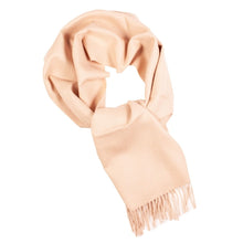 Load image into Gallery viewer, Handwoven baby alpaca wool scarf in beige - Peruvian artisan craft