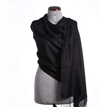 Load image into Gallery viewer, Black handmade alpaca shawl - Premium hypoallergenic baby alpaca silk blend