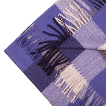Load image into Gallery viewer, Handwoven checked baby alpaca wool scarf in blue - Peruvian artisan craft