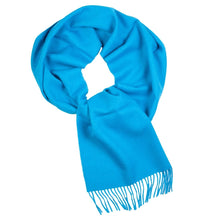 Load image into Gallery viewer, Handwoven baby alpaca wool scarf in blue - Peruvian artisan craft