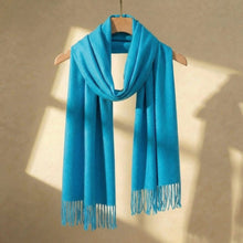 Load image into Gallery viewer, Blue baby alpaca wool scarf - Handmade in Peru | Great Natural Alpaca