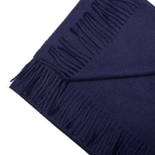Load image into Gallery viewer, Handwoven baby alpaca wool scarf in blue navy - Peruvian artisan craft