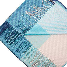 Load image into Gallery viewer, Blue red alpaca shawl texture detail - Soft baby alpaca silk blend