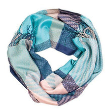 Load image into Gallery viewer, Blue red checked baby alpaca silk blend shawl - Handmade in Peru | Great Natural Alpaca