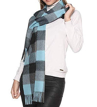 Load image into Gallery viewer, Blue turquoise handmade alpaca scarf - Premium hypoallergenic baby alpaca wool