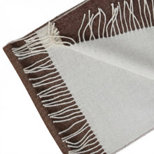 Load image into Gallery viewer, Handwoven reversible baby alpaca wool scarf in brown - Peruvian artisan craft