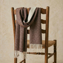 Load image into Gallery viewer, Brown reversible baby alpaca wool scarf - Handmade in Peru | Great Natural Alpaca
