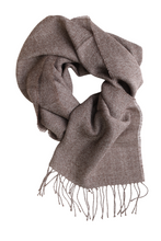 Load image into Gallery viewer, Brown ruffled baby alpaca wool scarf - Handmade in Peru | Great Natural Alpaca