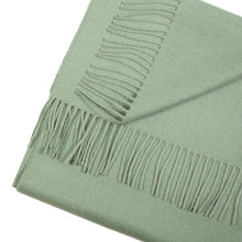 Load image into Gallery viewer, Handwoven baby alpaca wool scarf in green - Peruvian artisan craft