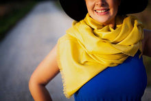 Load image into Gallery viewer, Mustard handmade alpaca shawl - Premium hypoallergenic baby alpaca silk blend