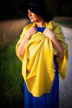 Load image into Gallery viewer, Mustard handmade alpaca shawl - Premium hypoallergenic baby alpaca silk blend