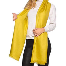 Load image into Gallery viewer, Mustard handmade alpaca shawl - Premium hypoallergenic baby alpaca silk blend