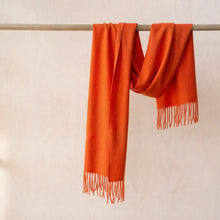 Load image into Gallery viewer, Orange baby alpaca wool scarf - Handmade in Peru | Great Natural Alpaca