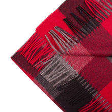 Load image into Gallery viewer, Handwoven checked baby alpaca wool scarf in red - Peruvian artisan craft