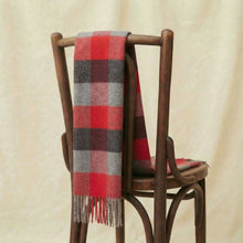 Load image into Gallery viewer, Red checked baby alpaca wool scarf - Handmade in Peru | Great Natural Alpaca