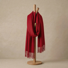 Load image into Gallery viewer, Red bordeaux baby alpaca wool scarf - Handmade in Peru | Great Natural Alpaca