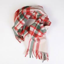 Load image into Gallery viewer, Red green checked baby alpaca wool scarf - Handmade in Peru | Great Natural Alpaca