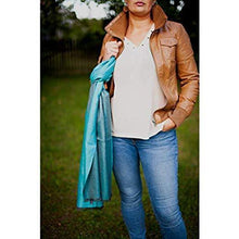 Load image into Gallery viewer, Turquoise handmade alpaca shawl - Premium hypoallergenic baby alpaca silk blend