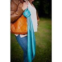 Load image into Gallery viewer, Turquoise handmade alpaca shawl - Premium hypoallergenic baby alpaca silk blend