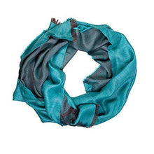 Load image into Gallery viewer, Turquoise reversible baby alpaca silk blend shawl - Handmade in Peru | Great Natural Alpaca