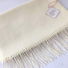 Load image into Gallery viewer, White handmade alpaca shawl - Premium hypoallergenic baby alpaca silk blend