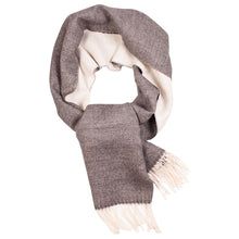 Load image into Gallery viewer, White grey alpaca scarf texture detail - Soft baby alpaca wool