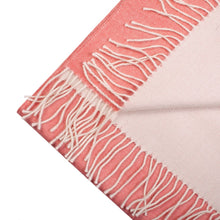 Load image into Gallery viewer, Handwoven reversible baby alpaca wool scarf in white pink - Peruvian artisan craft