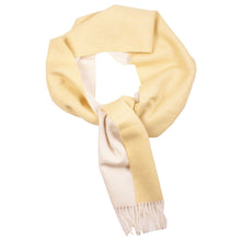 Load image into Gallery viewer, White yellow alpaca scarf texture detail - Soft baby alpaca wool