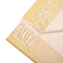 Load image into Gallery viewer, Handwoven baby alpaca wool scarf in white yellow - Peruvian artisan craft