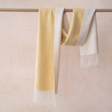 Load image into Gallery viewer, White yellow baby alpaca wool scarf - Handmade in Peru | Great Natural Alpaca