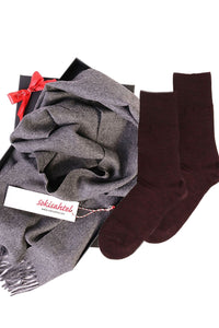 Alpaca wool scarf and DOORA socks gift box for women