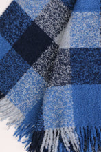 Load image into Gallery viewer, Alpaca wool blue grey checkered plaid - GreatNaturalAlpaca