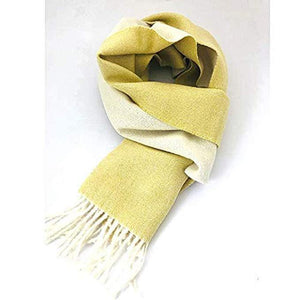 Great Natural Alpaca 100% baby alpaca scarf, yellow-white colour - GreatNaturalAlpaca
