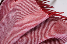 Load image into Gallery viewer, Alpaca wool herringbone patterned red plaid - GreatNaturalAlpaca