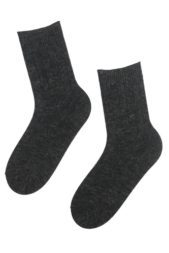 Alpaca wool black socks